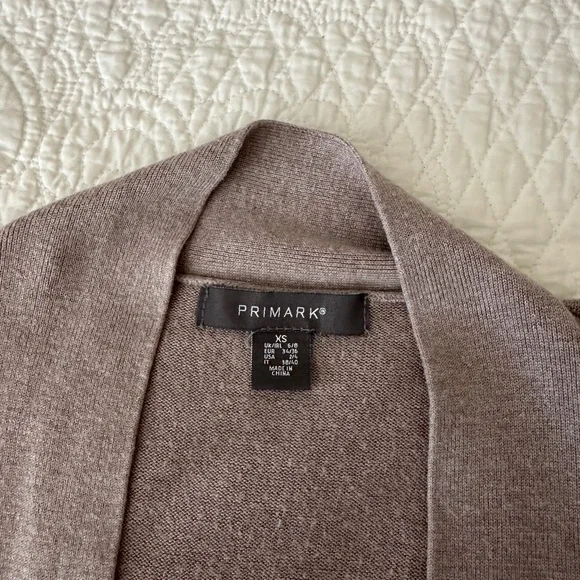 Primark Long Taupe Tan Duster Cardigan Sweater Women's XS - Picture 3 of 7